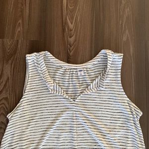 Striped V neck tank top